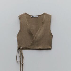 Zara wrap knit crop top